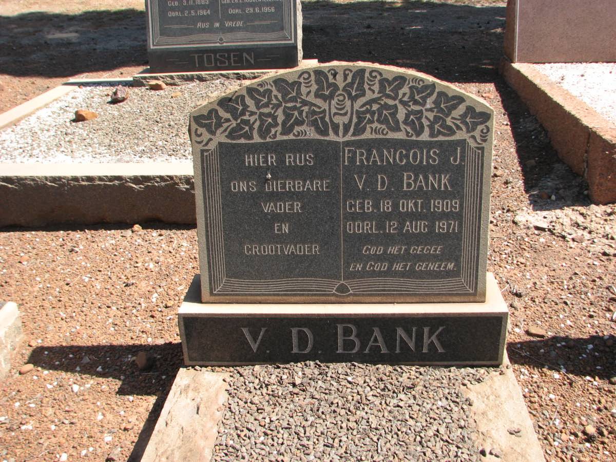 BANK Francois J., V.D. 1909-1971