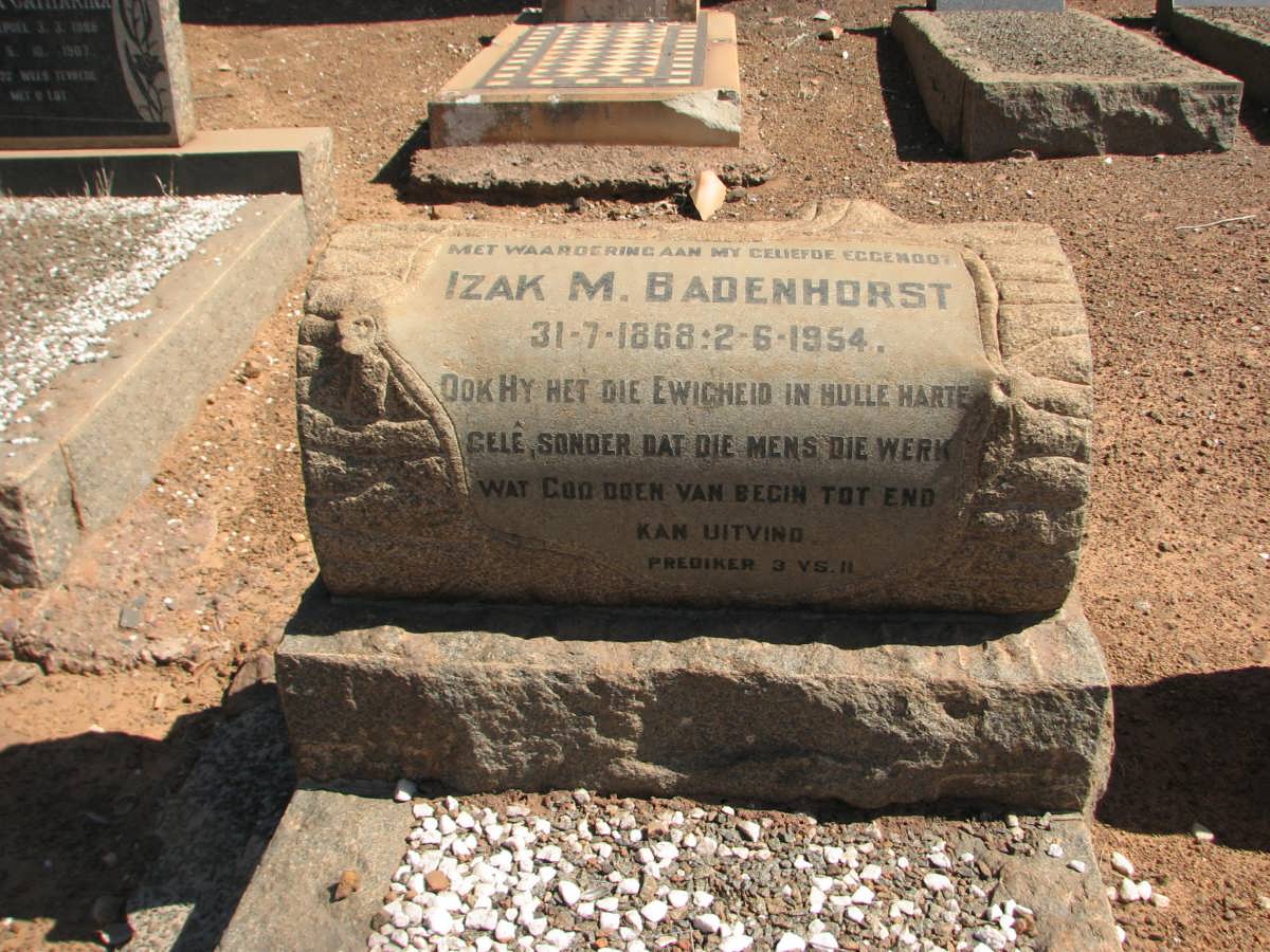 BADENHORST Izak M. 1868-1954