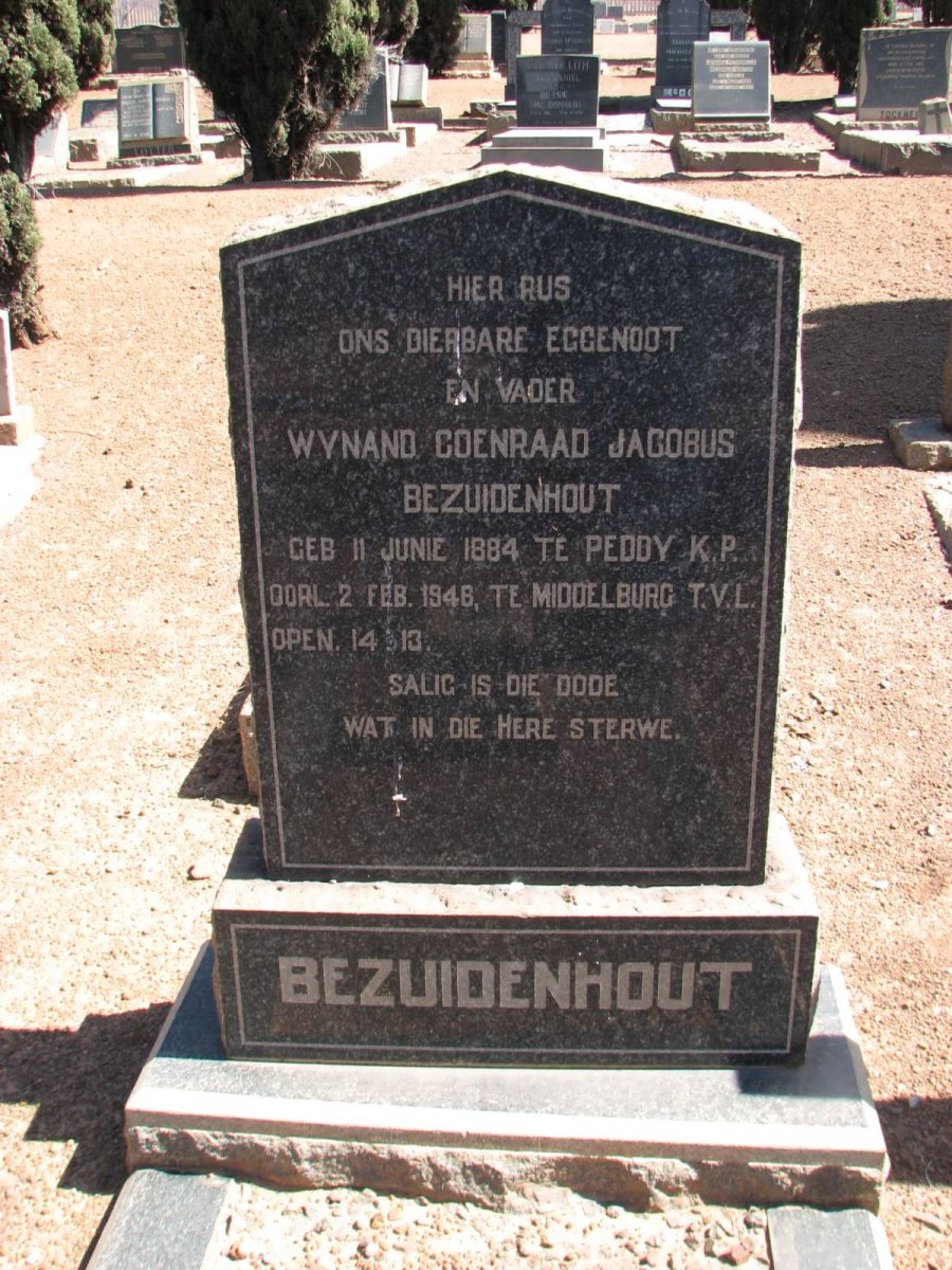 BEZUIDENHOUT Wynand Coenraad Jacobus 1884-1946