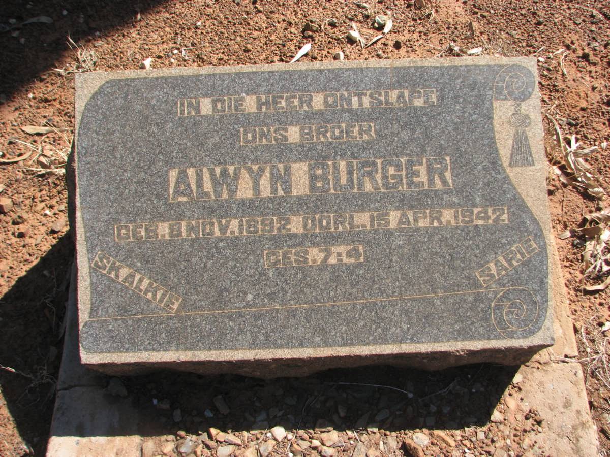 BURGER Alwyn 1892-1942