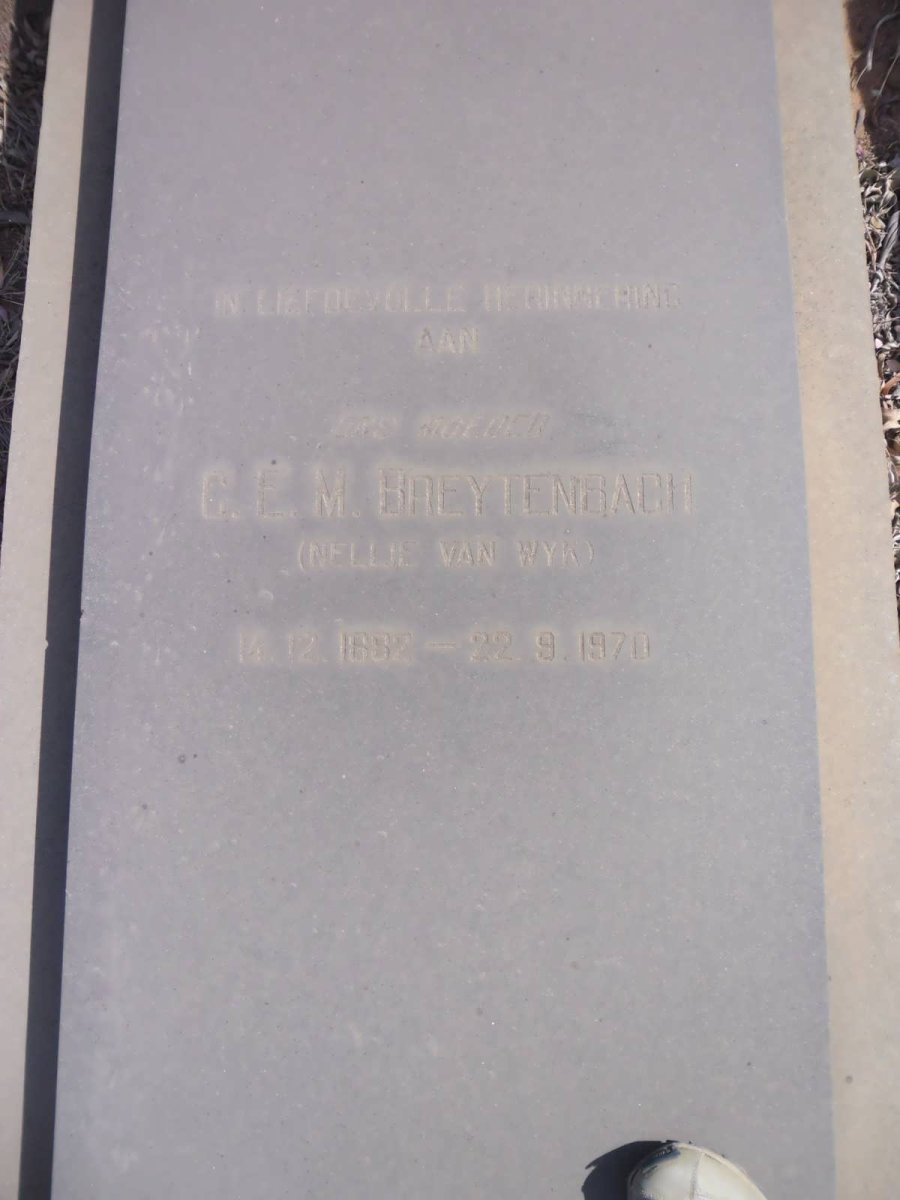 BREYTENBACH C.E.M. 1882-1970