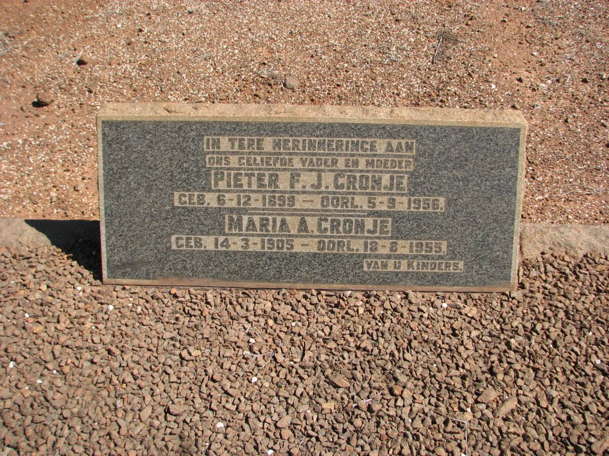 CRONJE Pieter F.J. 1899-1956 &amp; Maria A. 1905-1955