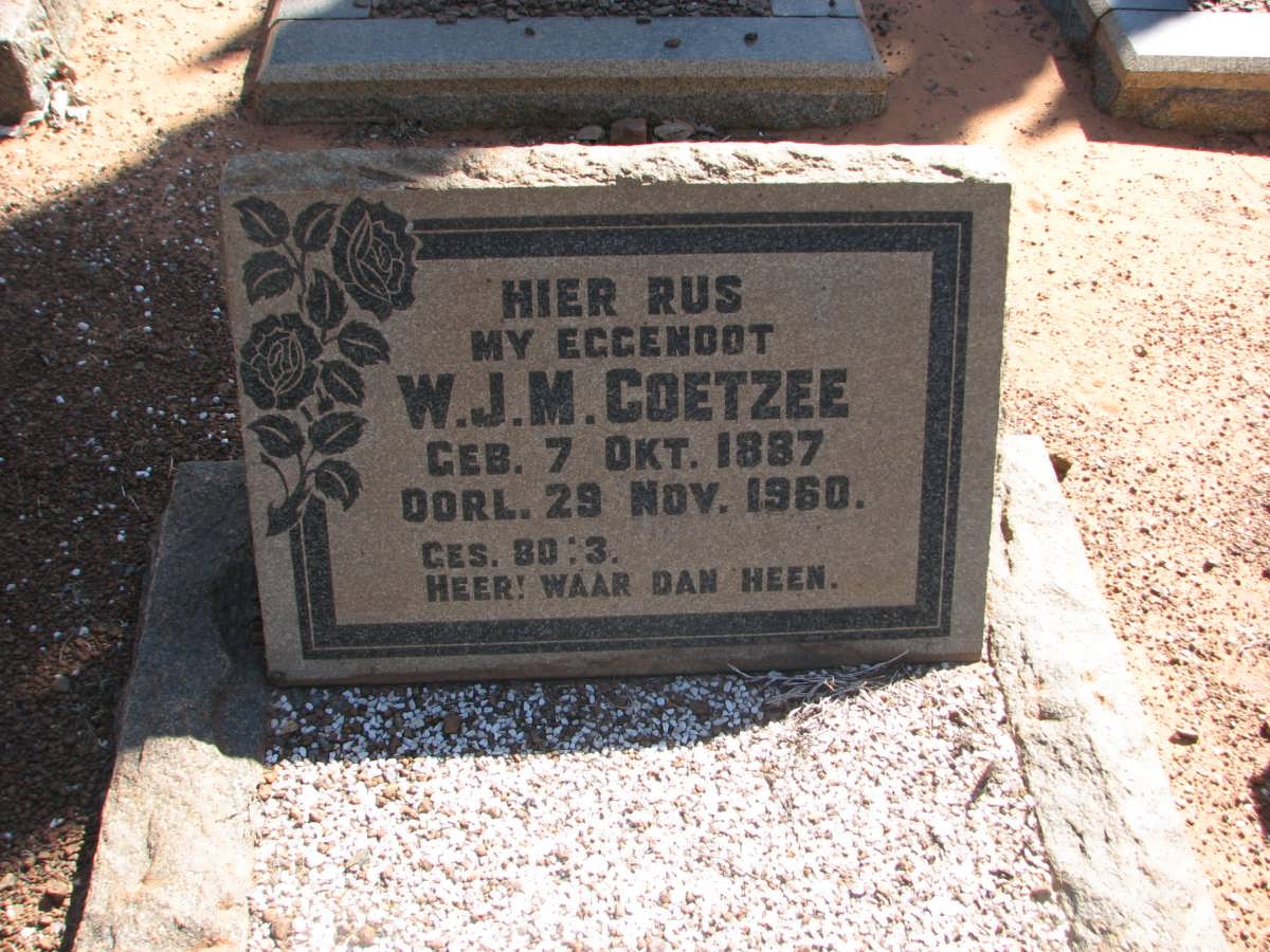 COETZEE W.J.M. 1887-1960