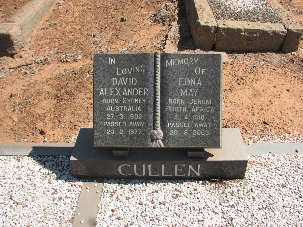 CULLEN David Alexander 1902-1977 &amp; Edna May 1910-2003