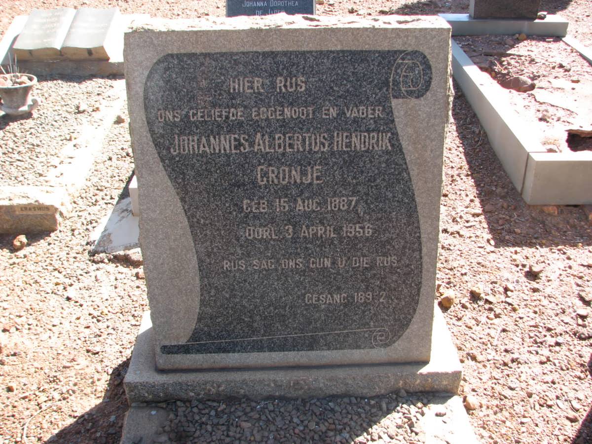 CRONJE Johannes Albertus Hendrik 1887-1956