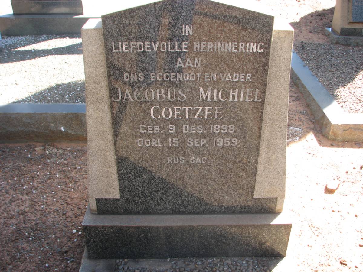 COETZEE Jacobus Michiel 1898-1959