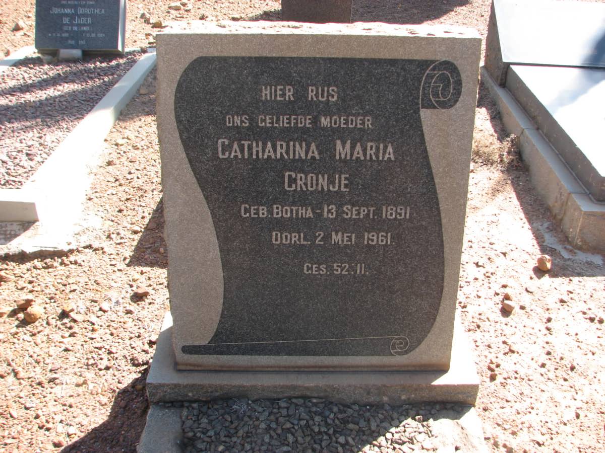 CRONJE Catharina Maria nee BOTHA 1891-1961