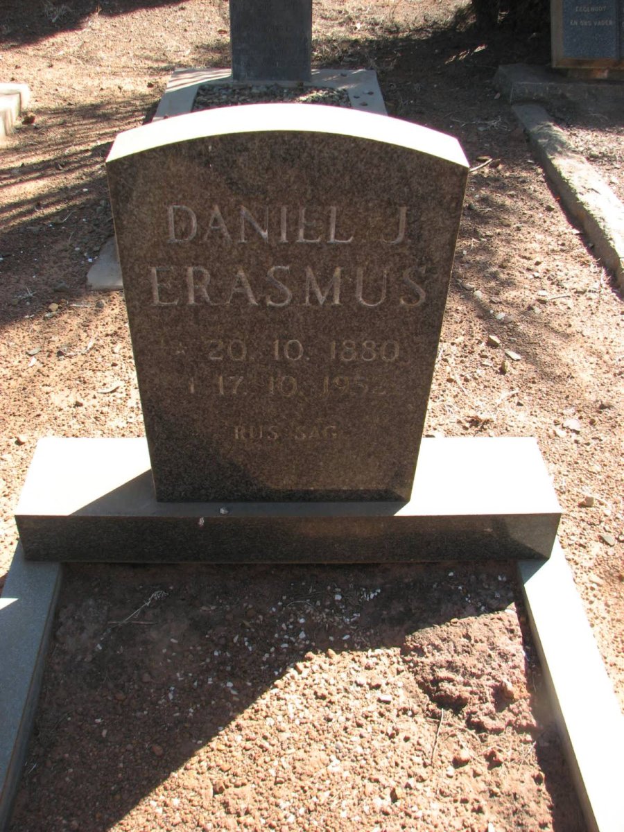 ERASMUS Daniel J. 1880-1952