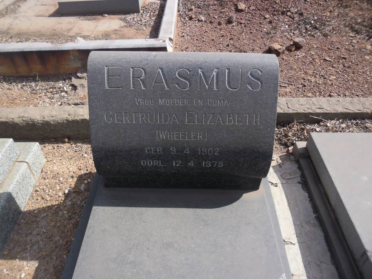 ERASMUS Nicolaas Johannes 1898-1967 & Gertruida Elizabeth nee WHEELER 1902-1979 :: ERASMUS Anna M.J. 1936-1955 #2