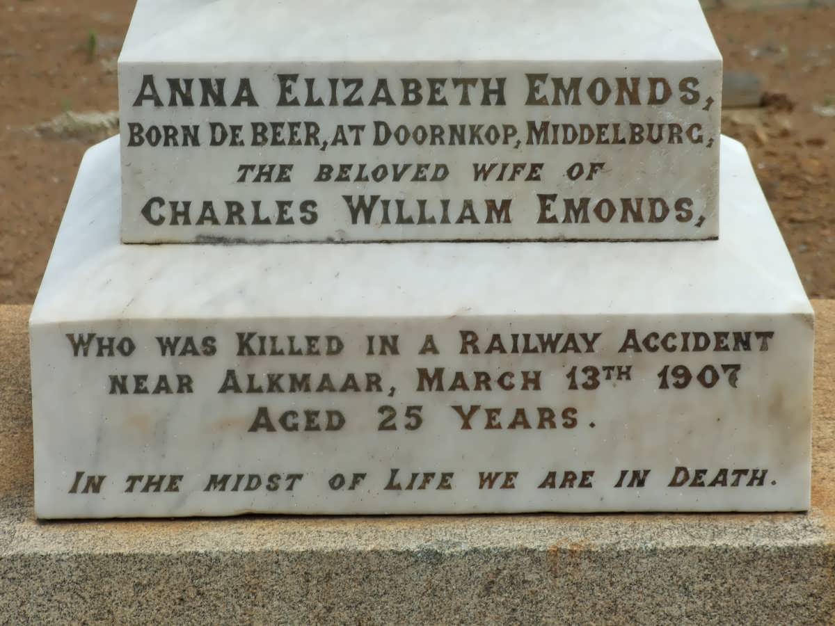 EMONDS Anna Elizabeth nee DE BEER -1907 #2