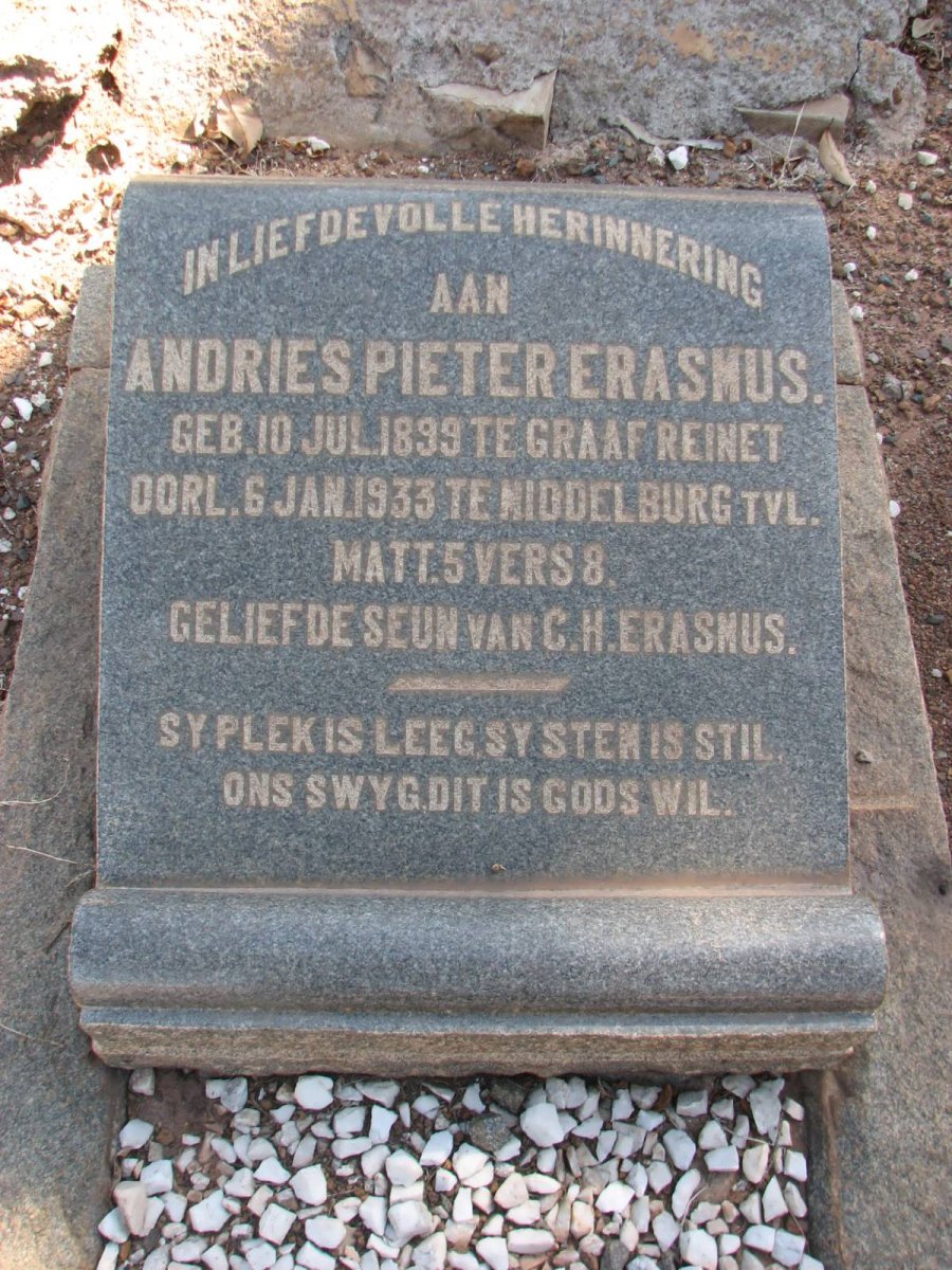 ERASMUS Andries Pieter 1899-1933