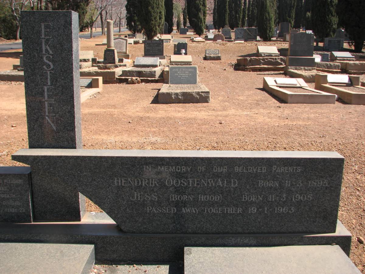 EKSTEEN Hendrik Oostenwald 1895-1963 &amp; Jess HOOD 1905-1963