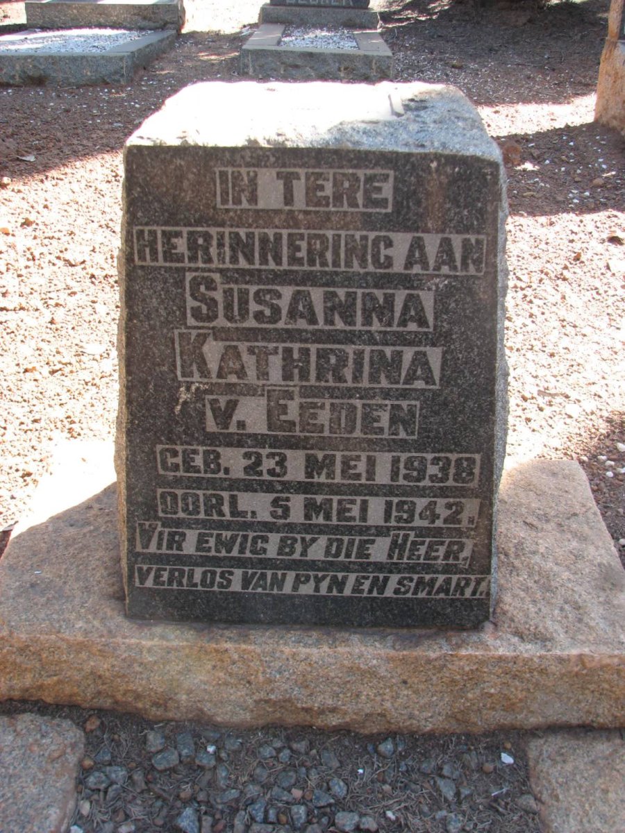 EEDEN Susanna Kathrina, v. 1938-1942