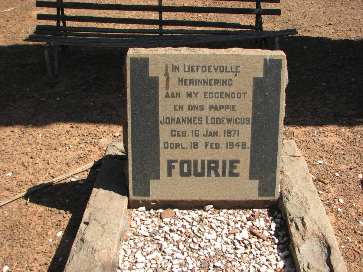 FOURIE Johannes Lodewicus 1871-1948