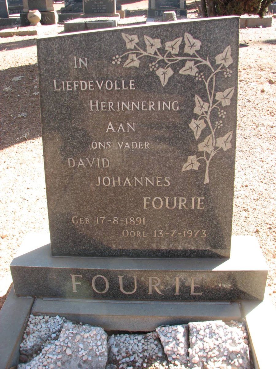 FOURIE David Johannes 1891-1973