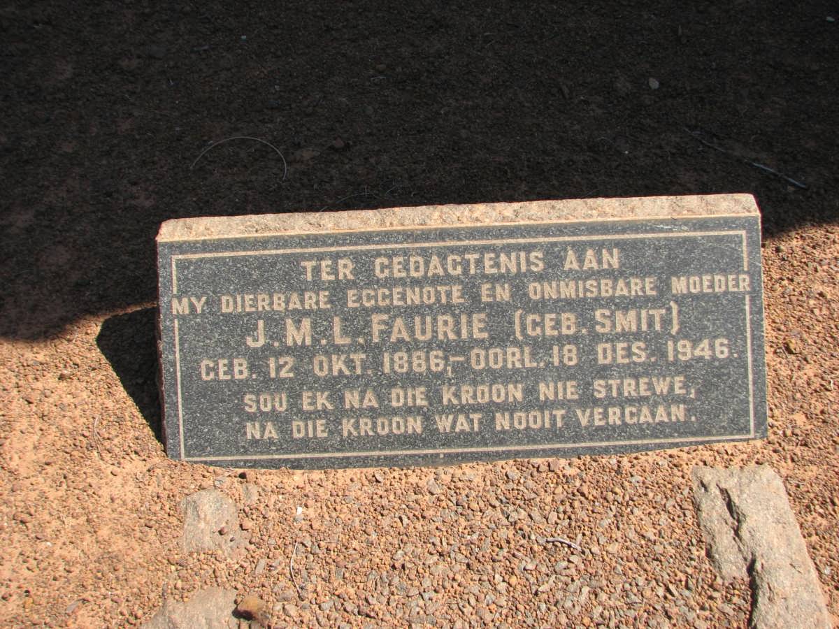 FAURIE J.M.L. nee SMIT 1886-1946