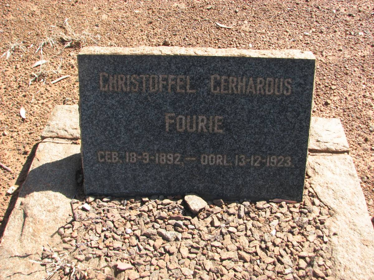 FOURIE Christoffel Gerhardus 1892-1923