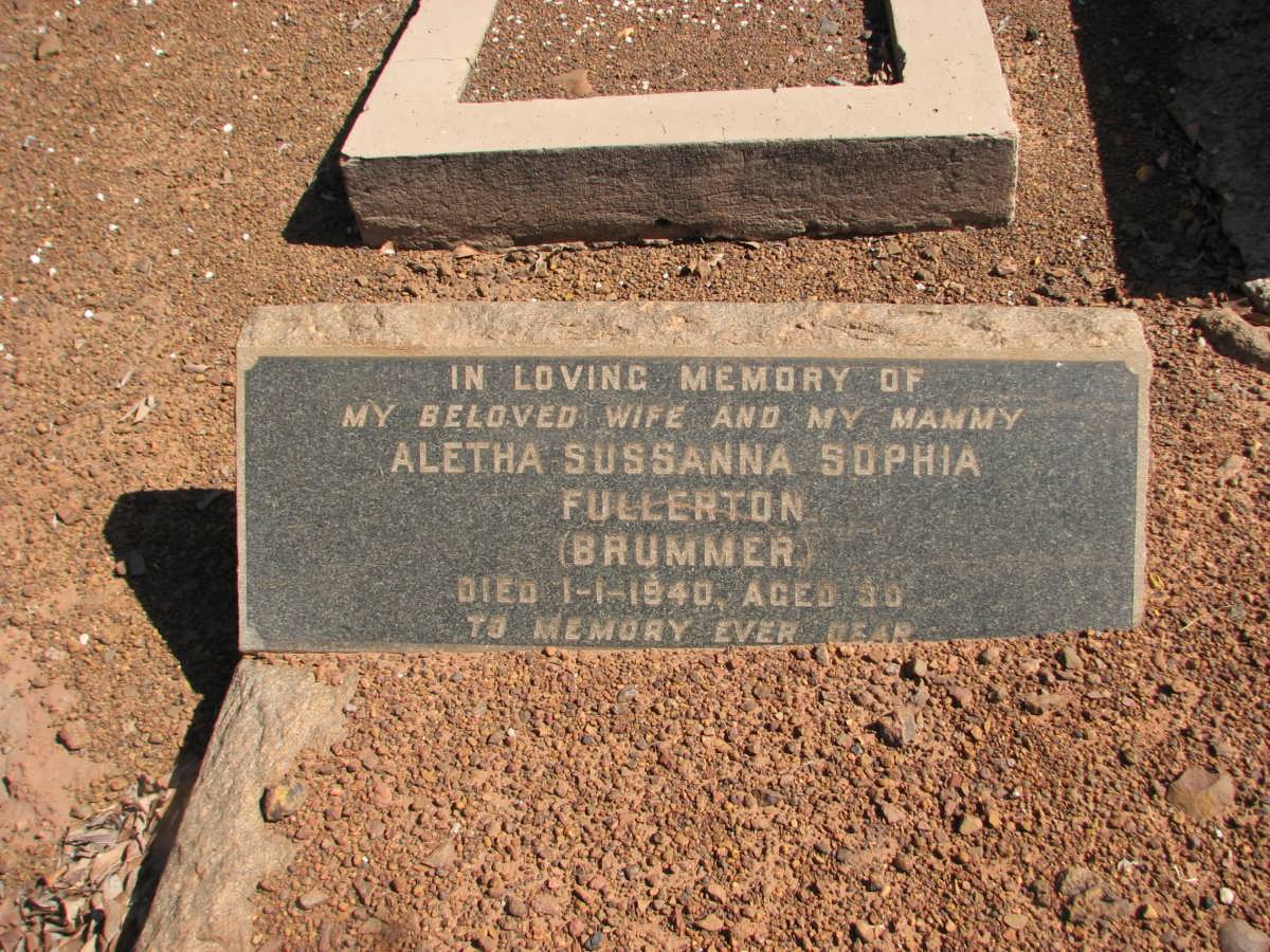 FULLERTON Aletha Sussanna Sophia nee BRUMMER -1940