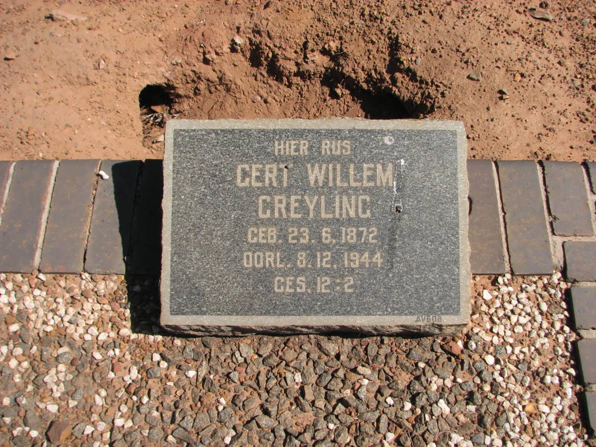 GREYLING Gert Willem 1872-1944 & Aletha Magaretha Fransina nee SMIT 1870-1953 #1