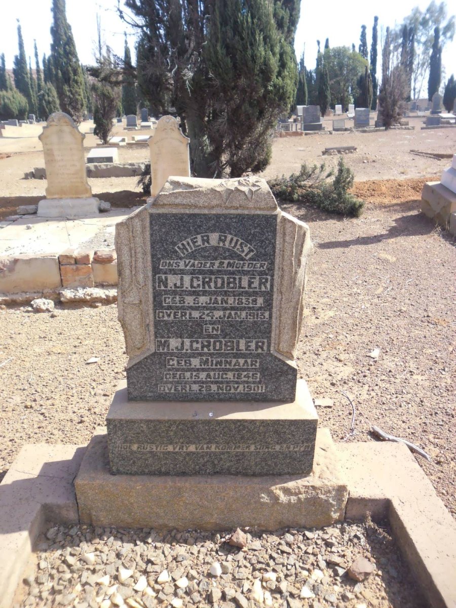 GROBLER N.J. 1838-1913 &amp; M.J. MINNAAR 1846-1901