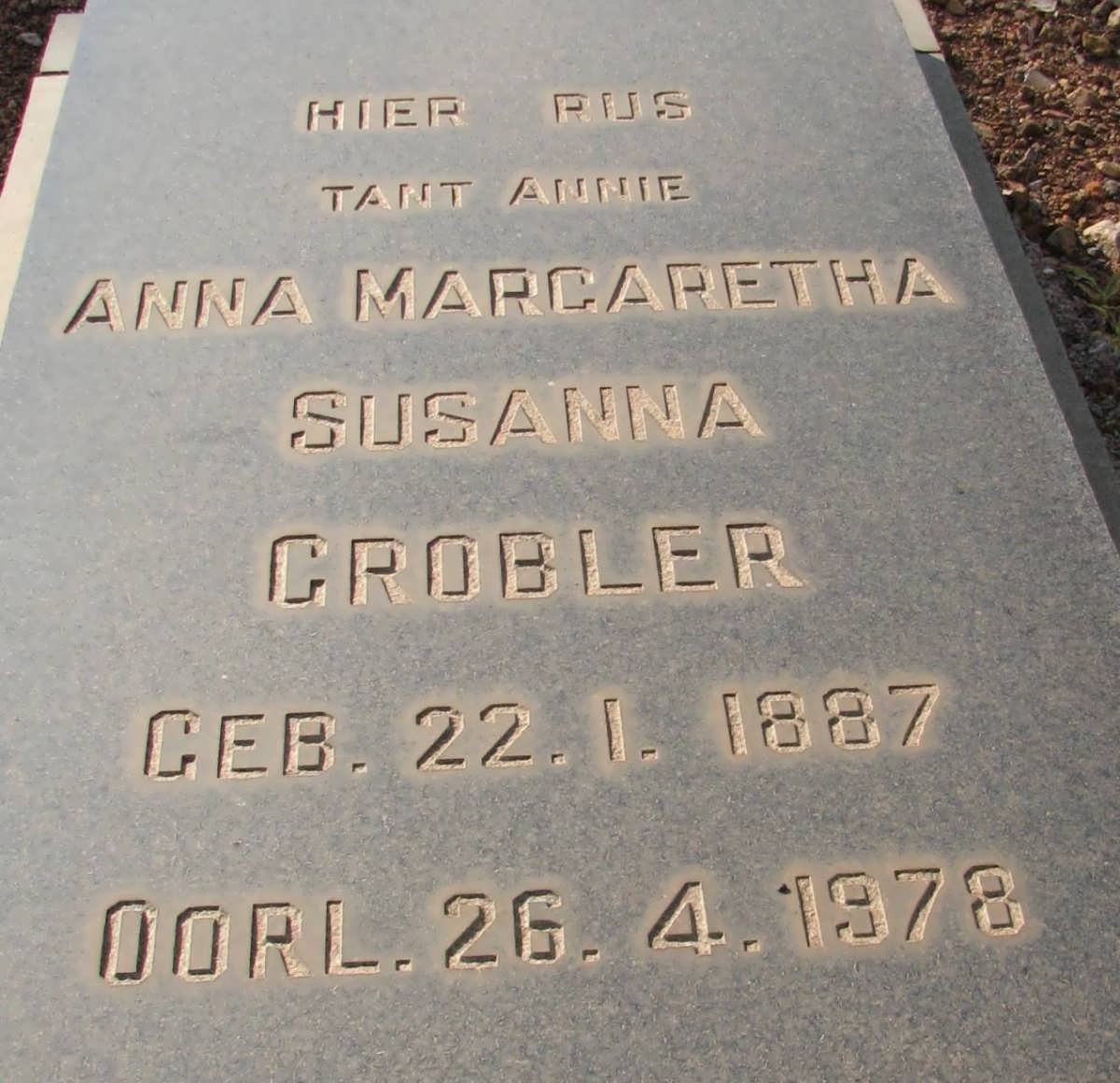 GROBLER Anna Margaretha Susanna 1887-1978