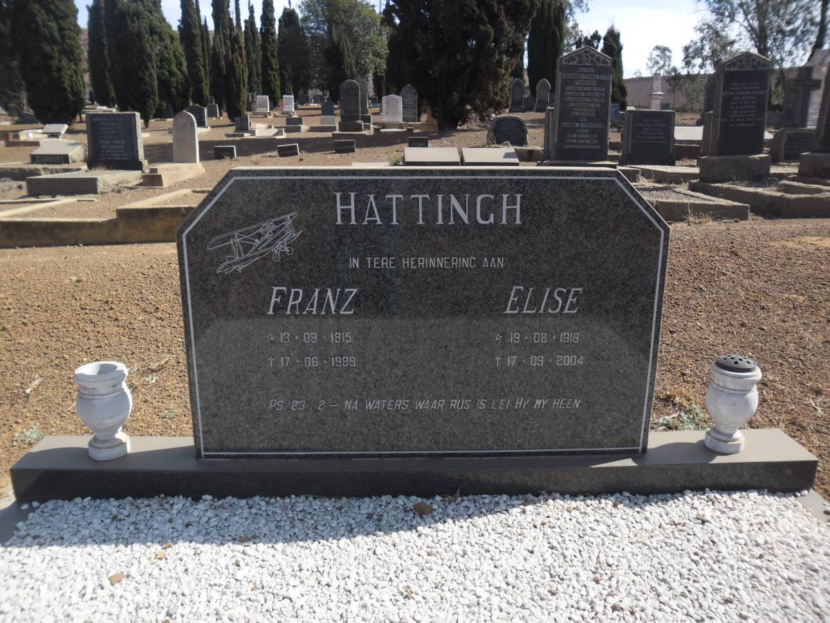 HATTINGH Franz 1915-1989 &amp; Elise 1918-2004