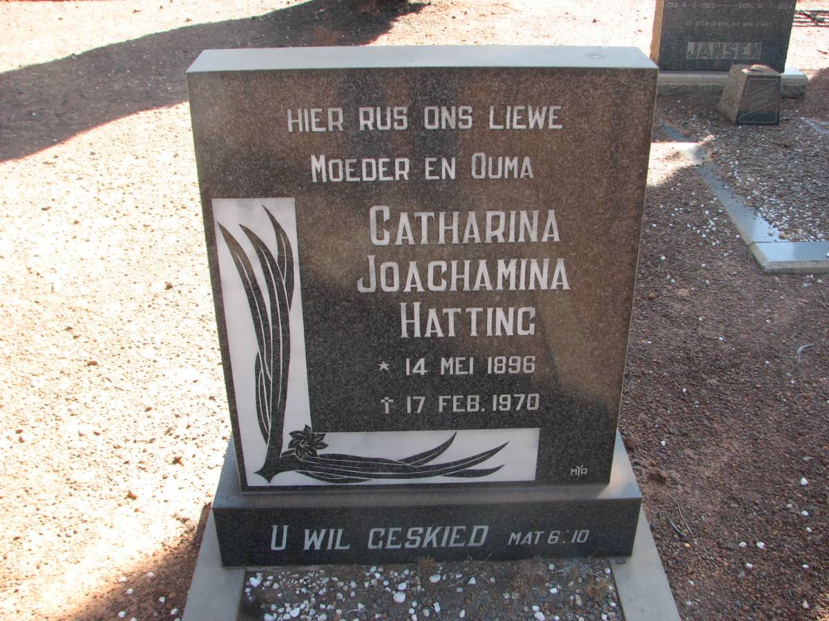 HATTING Catharina Joachamina 1896-1970