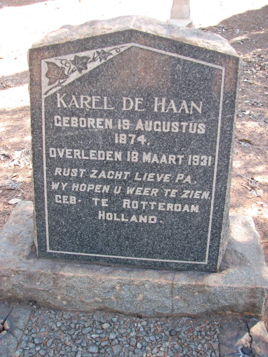 HAAN Karel, de 1874-1931