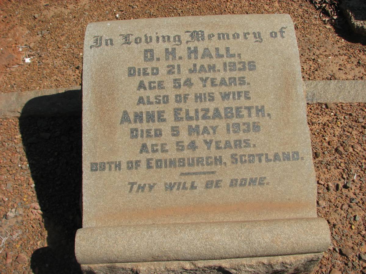 HALL D.H. -1936 &amp; Anne Elizabeth -1936