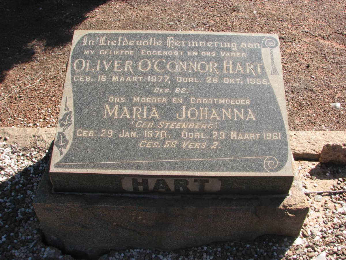 HART Oliver O'Connor 1877-1955 &amp; Maria Johanna STEENBERG 1870-1961