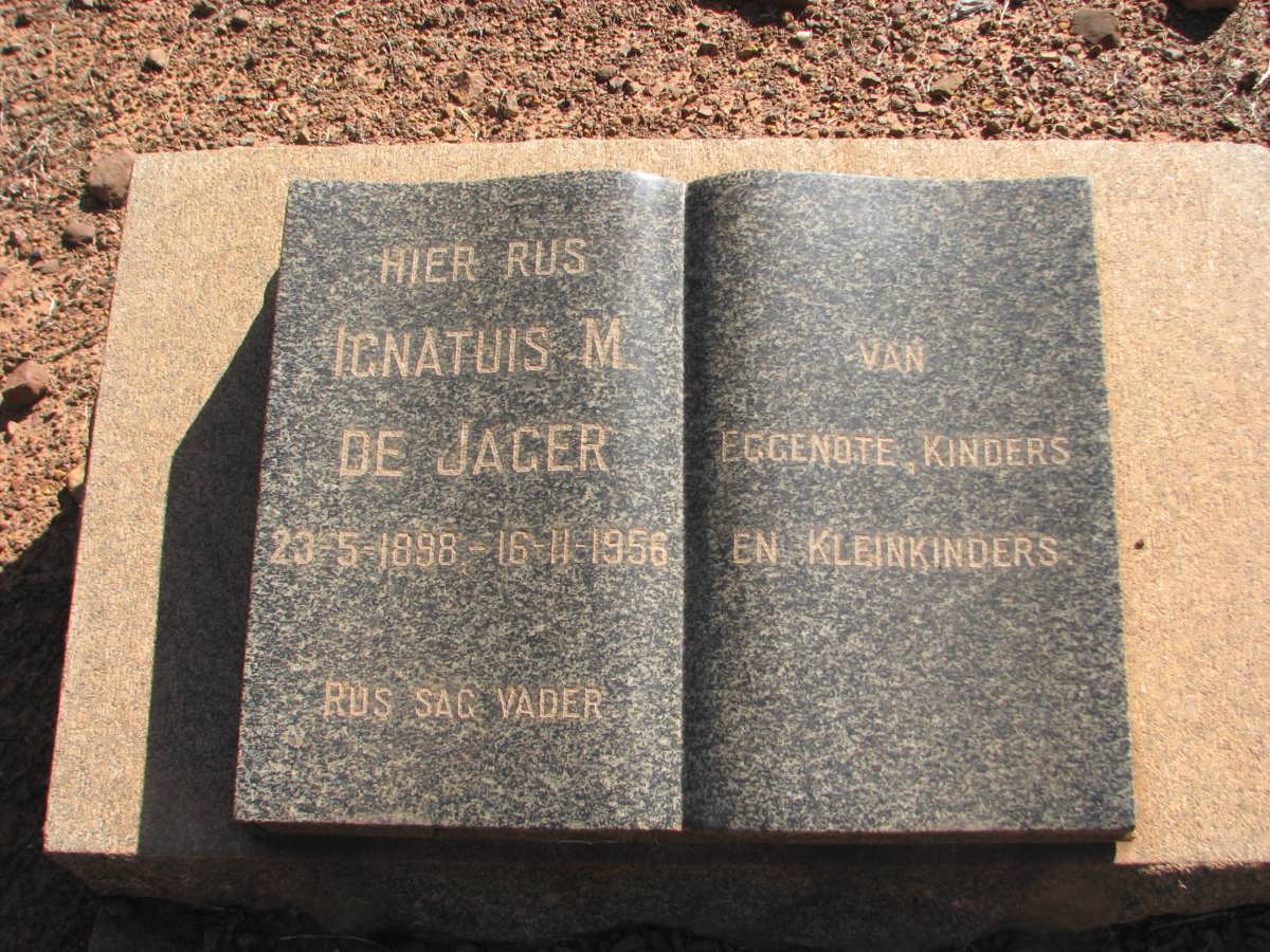 JAGER Ignatius M., de 1898-1956