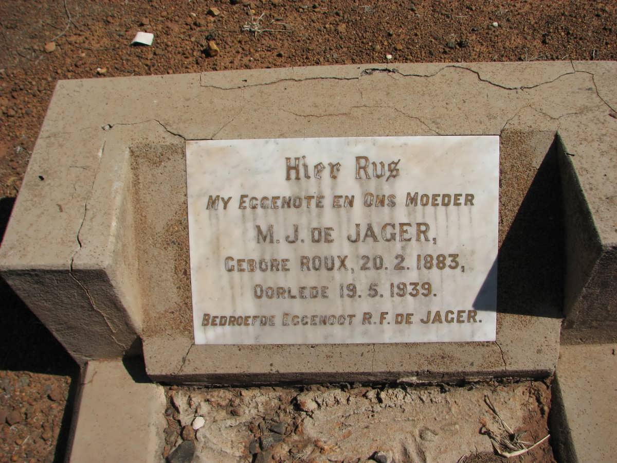 JAGER M.J., de nee ROUX 1883-1939