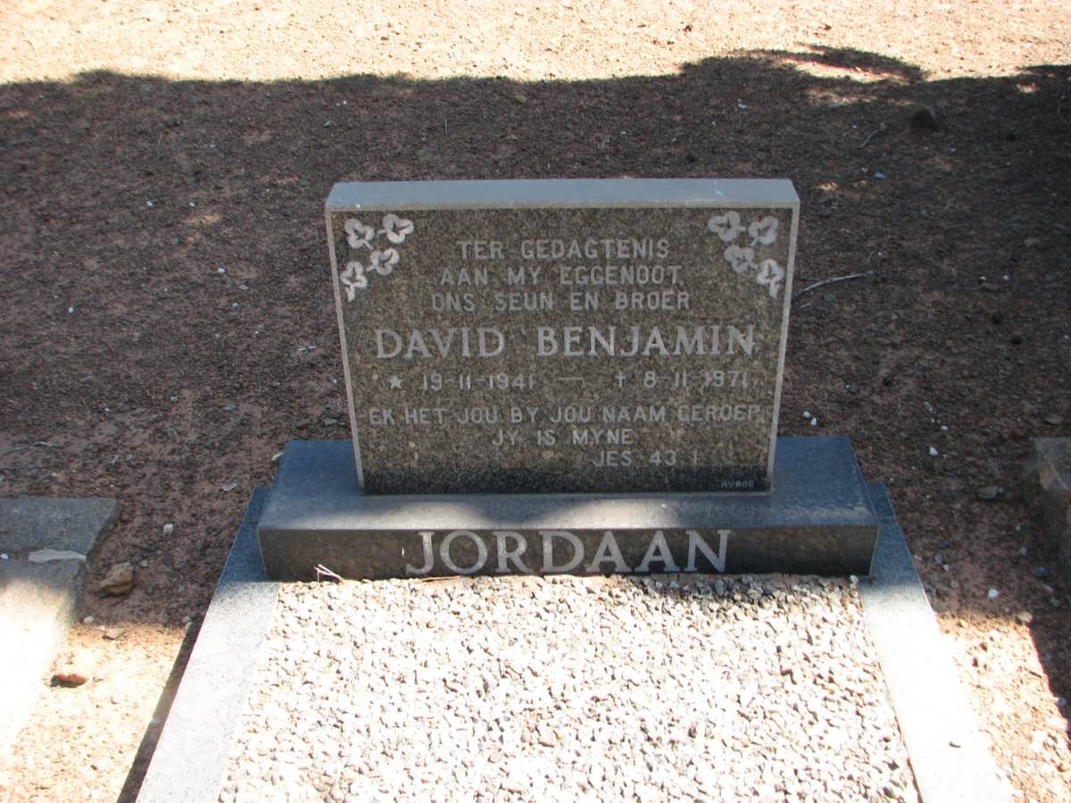 JORDAAN David Benjamin 1941-1971