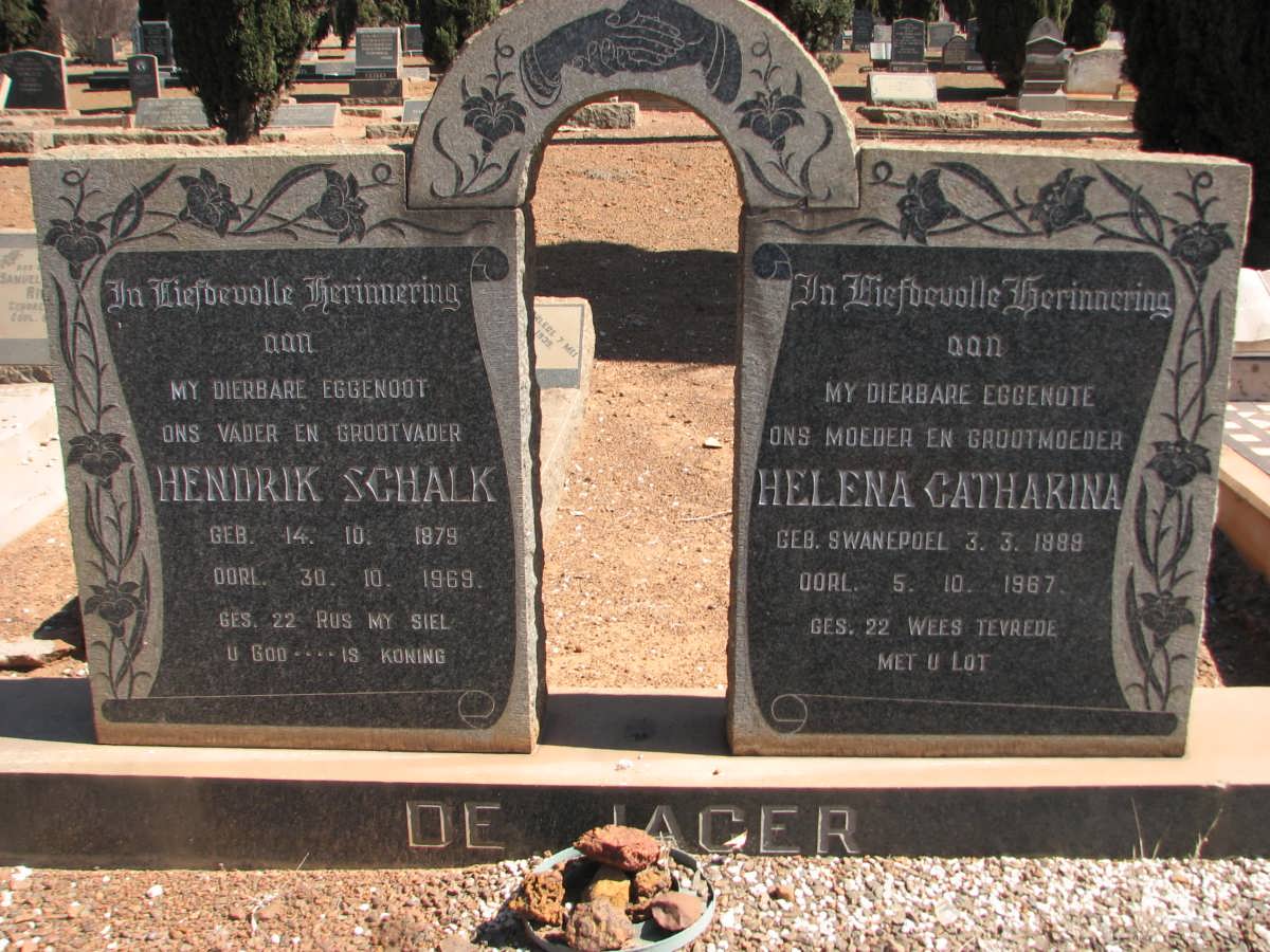 JAGER Hendrik Schalk, de 1879-1969 &amp; Helena Catharina SWANEPOEL 1889-1967