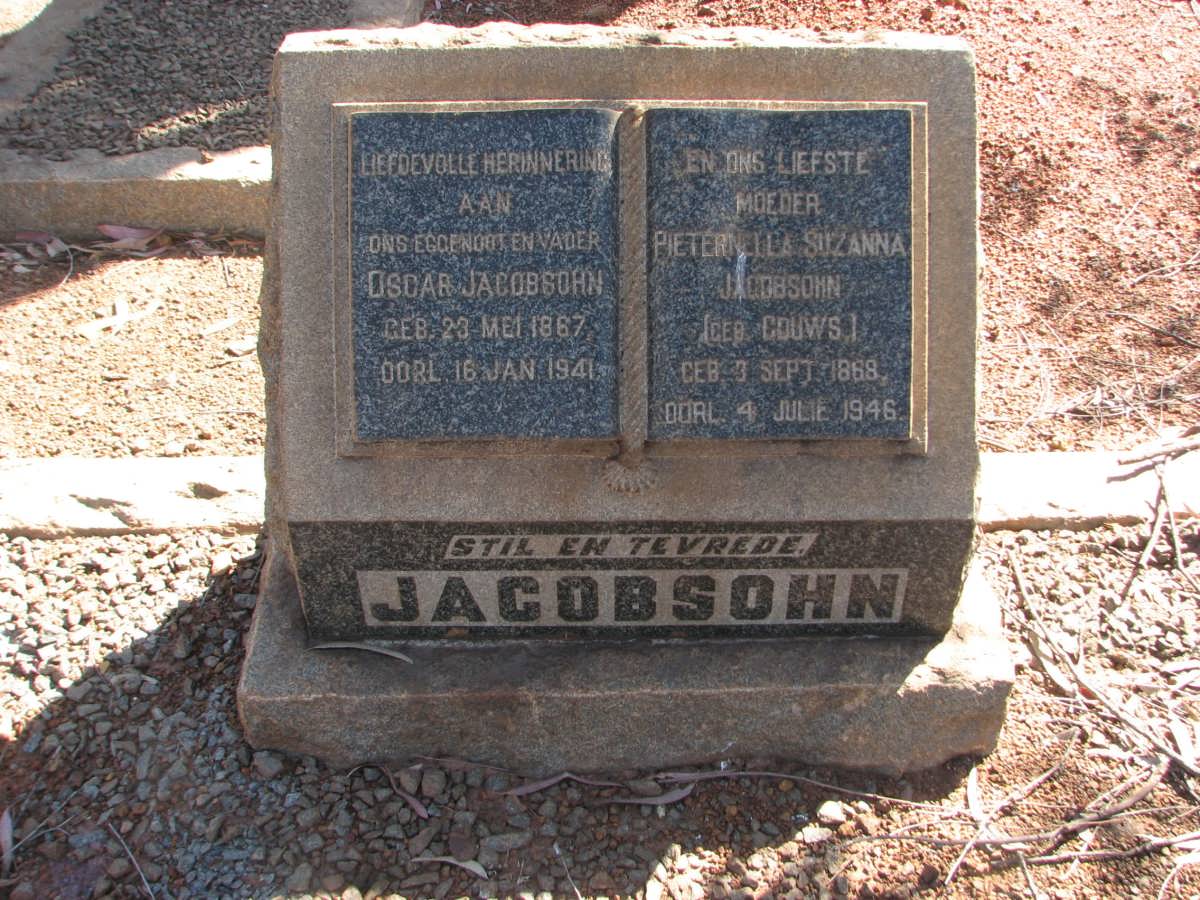 JACOBSOHN Oscar 1867-1941 &amp; Pieternella Suzanna GOUWS 1868-1946