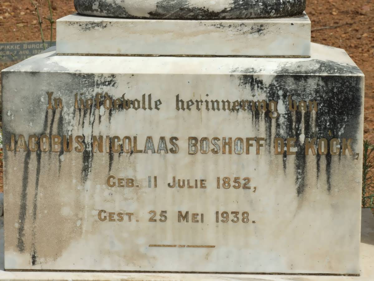 KOCK Jacobus Nicolaas Boshoff, de 1852-1938 & Maria Magdalena nee BASSON 1853-1934 #2