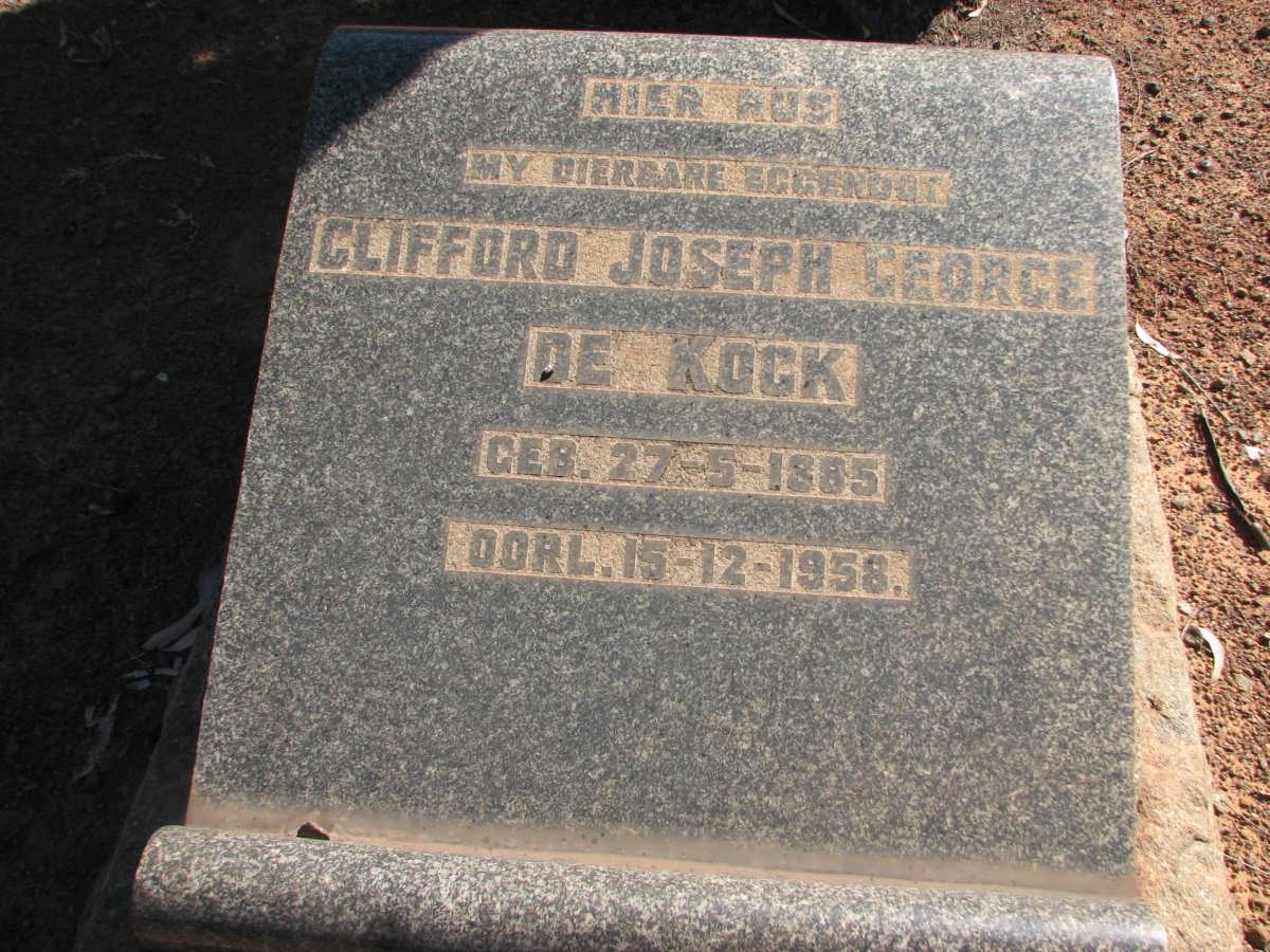 KOCK Clifford Joseph George, de 1885-1958