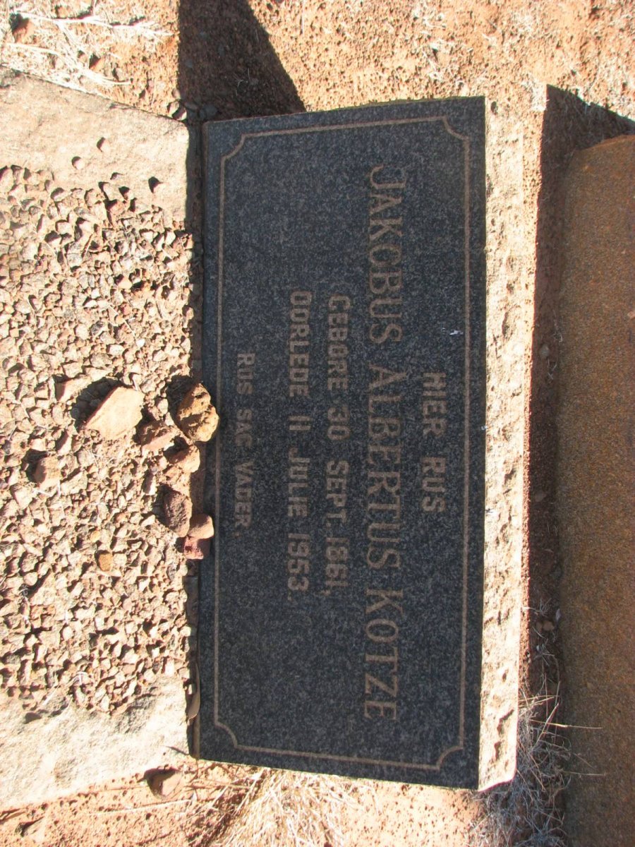 KOTZE Jakobus Albertus 1861-1953