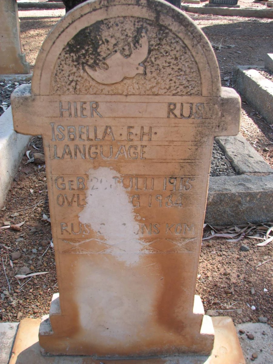 LANGUAGE Isbella E.H. 1915-1934