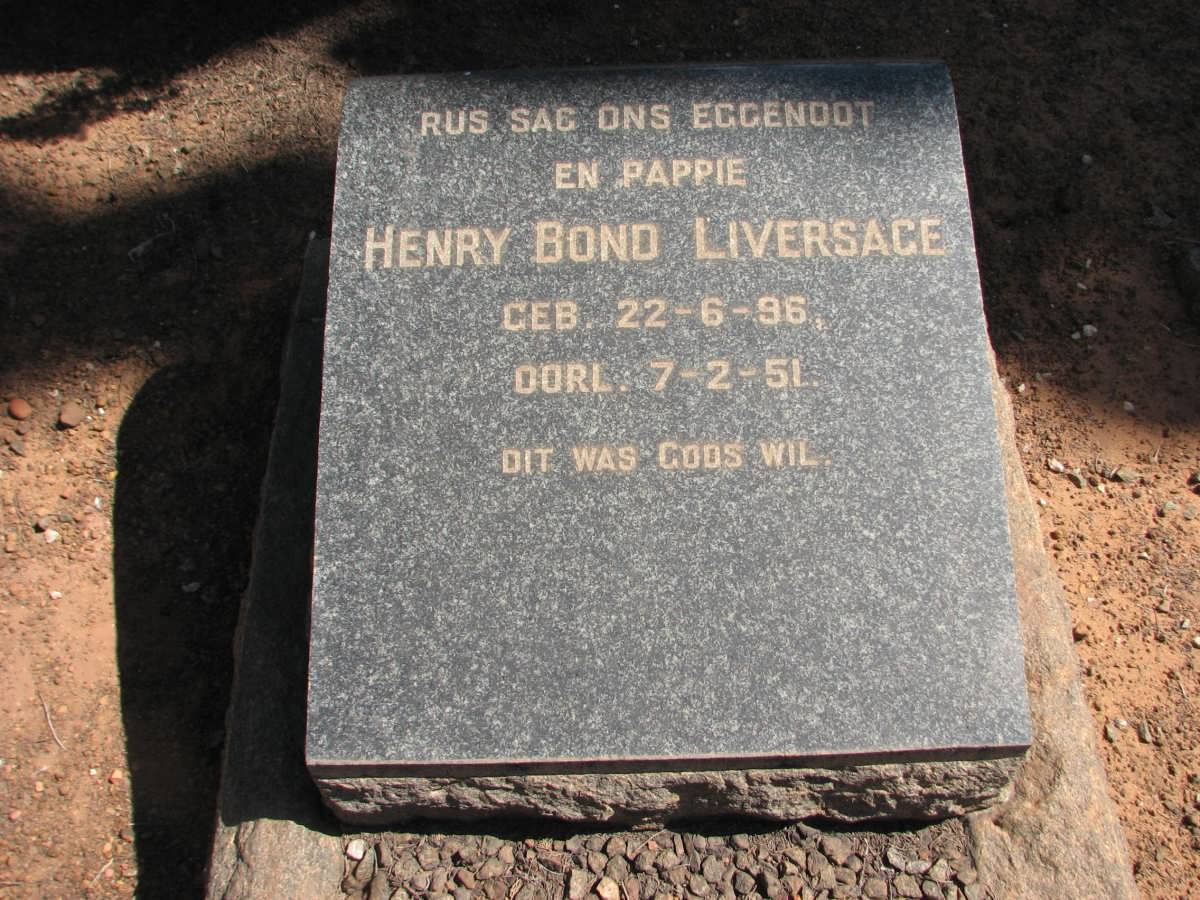 LIVERSAGE Henry Bond 1896-1951