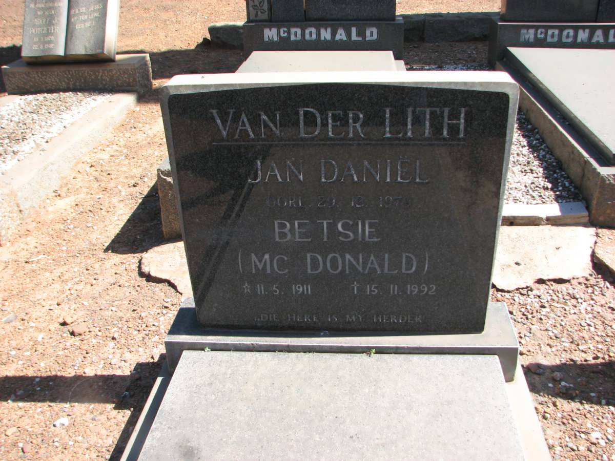 LITH Jan Daniël, van der -1970 &amp; Betsie MC DONALD 1911-1992