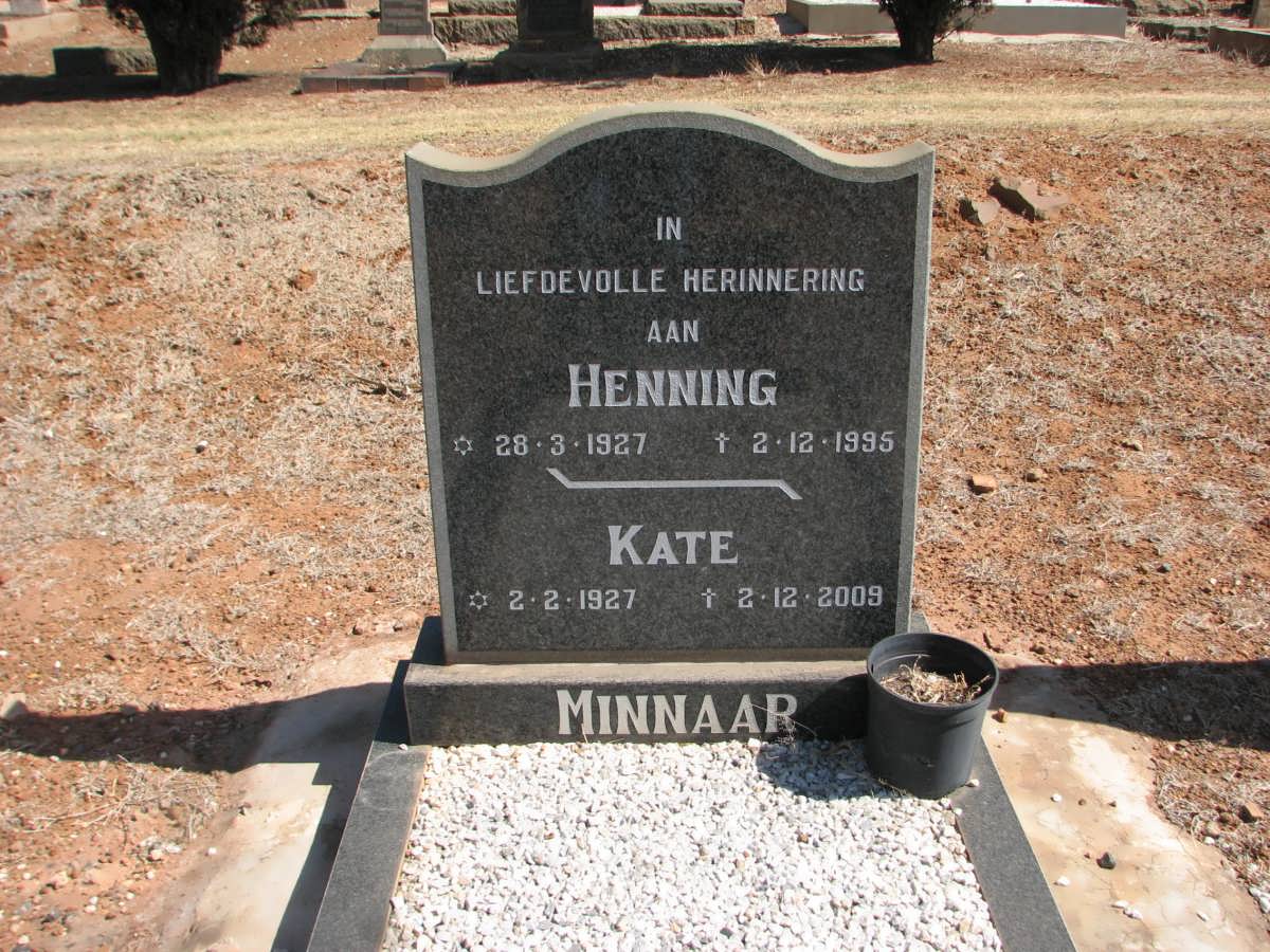 MINNAAR Henning 1927-1995 &amp; Kate 1927-2009