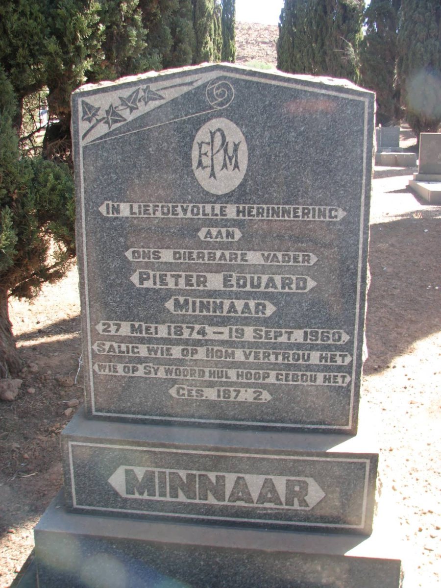 MINNAAR Pieter Eduard 1874-1960 