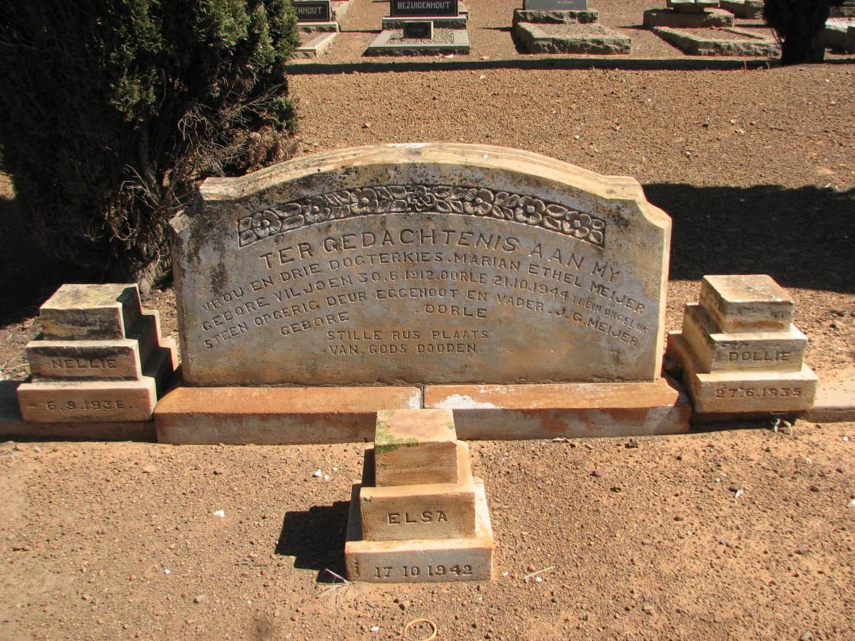 MEIJER Marian Ethel nee VILJOEN 1912-1944 :: MEIJER Dollie 1935-1944 :: MEIJER Nellie 1938-1944 :: MEIJER Elsa 1942-1944