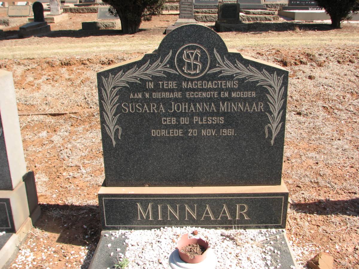 MINNAAR Susara Johanna nee DU PLESSIS -1961