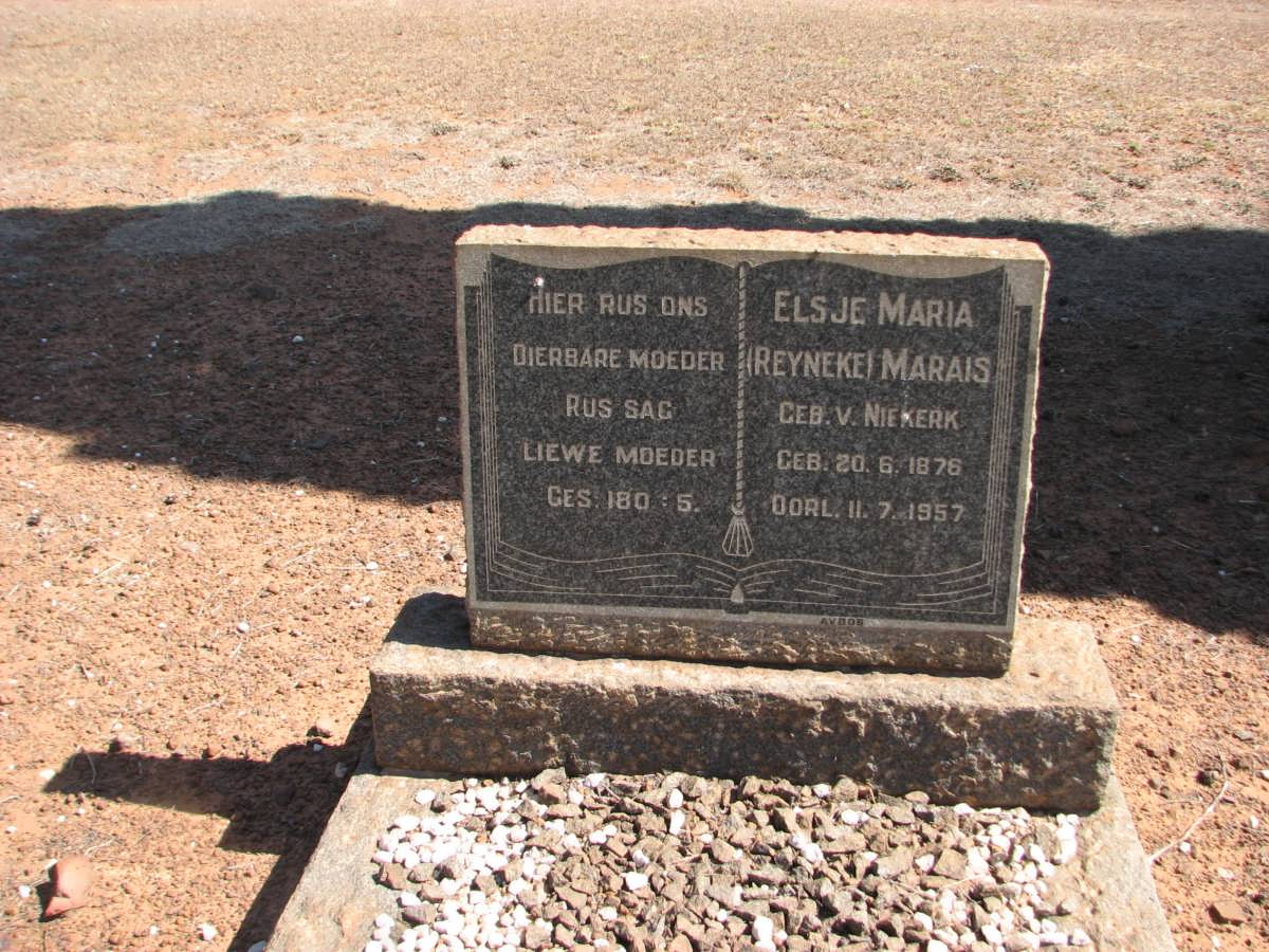 MARAIS Elsje Maria formerly REYNEKE nee V. NIEKERK 1876-1957