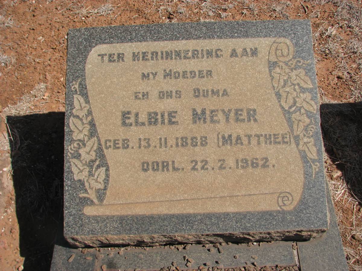 MEYER Elbie nee MATHEE 1888-1962