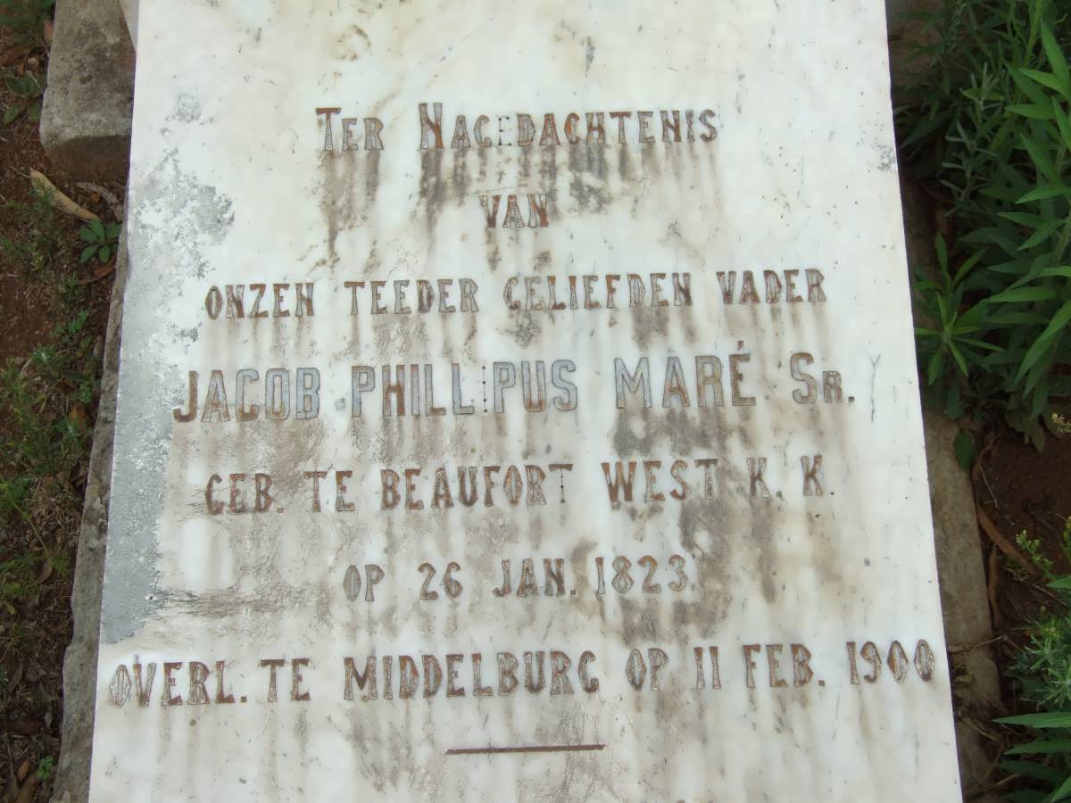MARÉ Jacob Phillipus 1823-1900 & Johanna nee SCHABORT 1842-1895 #2