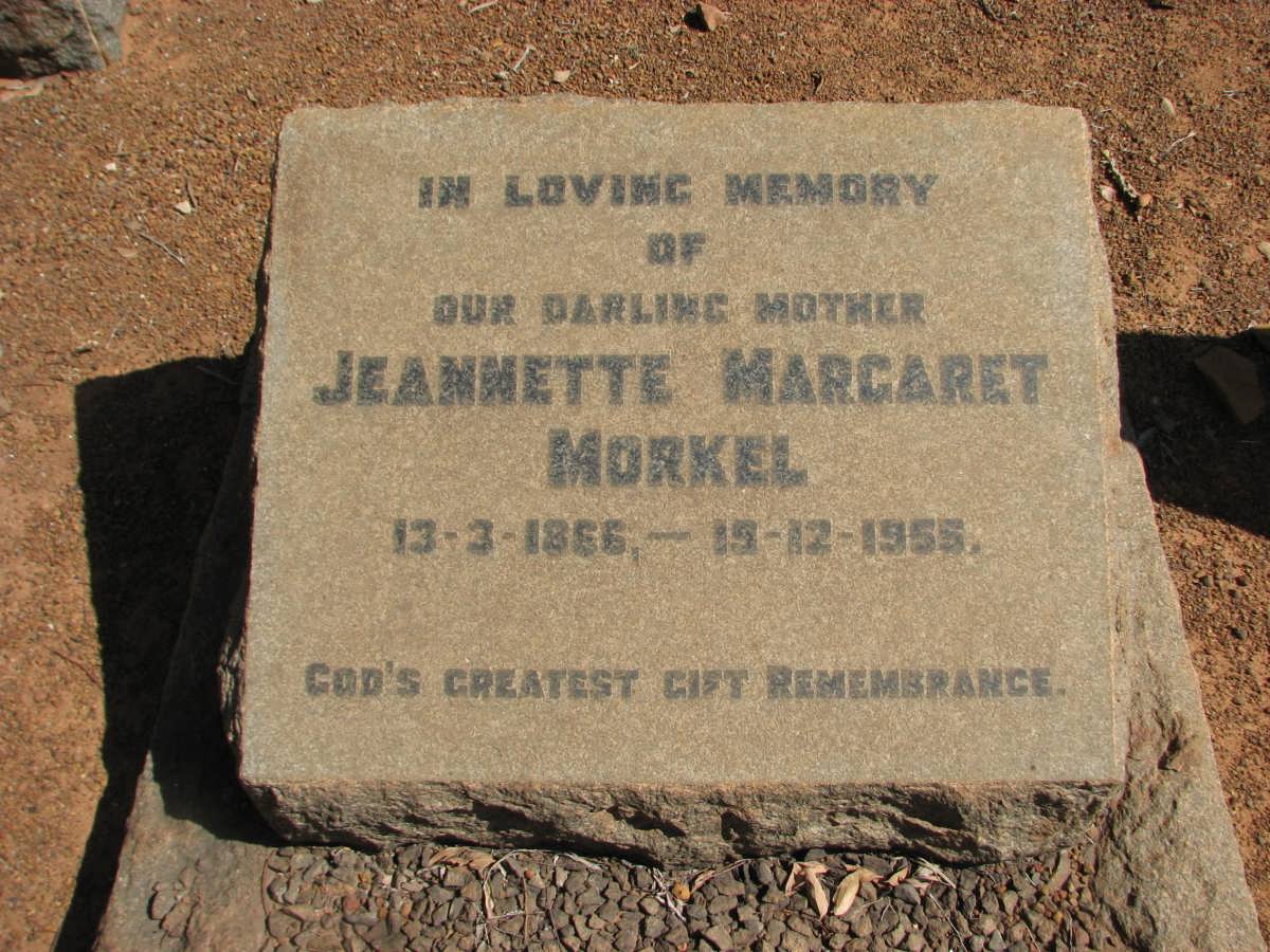 MORKEL Jeannette Margaret 1866-1955