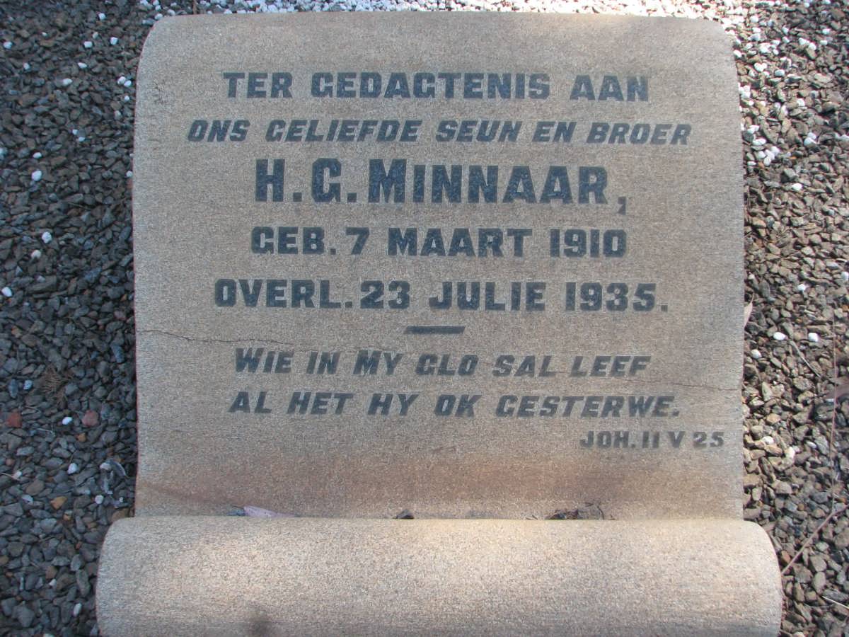 MINNAAR H.G. 1910-1935